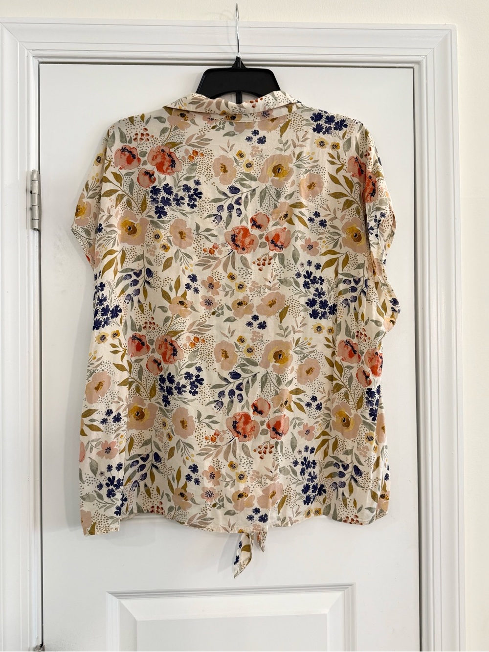 Torrid Floral Button Front Tie Blouse Size 0 (L) Boho Cottagecore - Picture 2 of 8